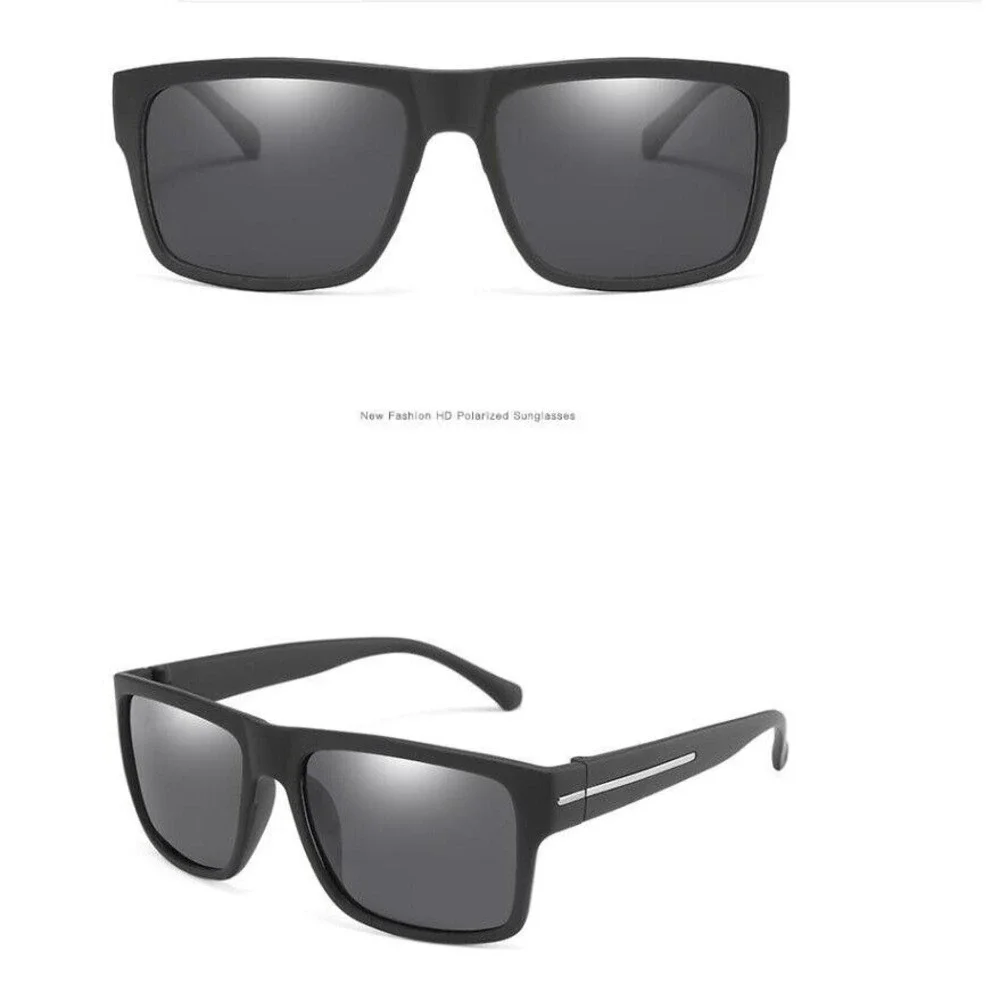 Sunglasses Men Polarized Black Lens Driving Retro Street Wear Outdoor Lentes New